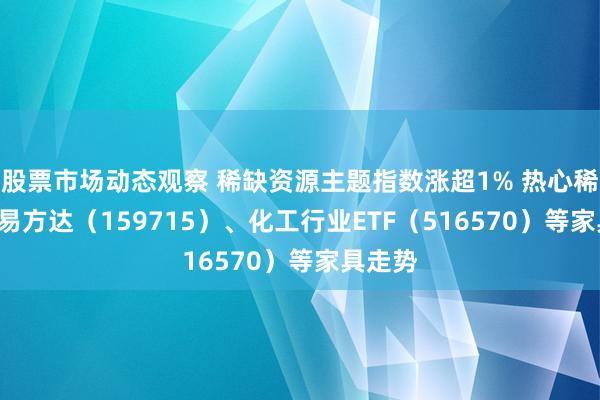 股票市场动态观察 稀缺资源主题指数涨超1% 热心稀土ETF易方达（159715）、化工行业ETF（516570）等家具走势