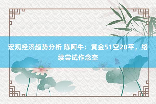 宏观经济趋势分析 陈阿牛：黄金51空20平，络续尝试作念空