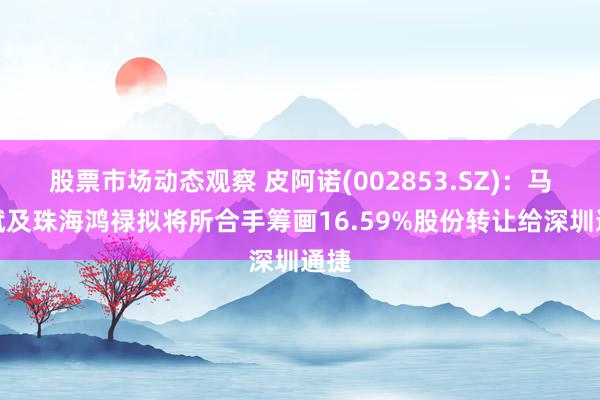 股票市场动态观察 皮阿诺(002853.SZ)：马礼斌及珠海鸿禄拟将所合手筹画16.59%股份转让给深圳通捷