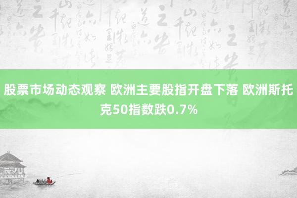 股票市场动态观察 欧洲主要股指开盘下落 欧洲斯托克50指数跌0.7%