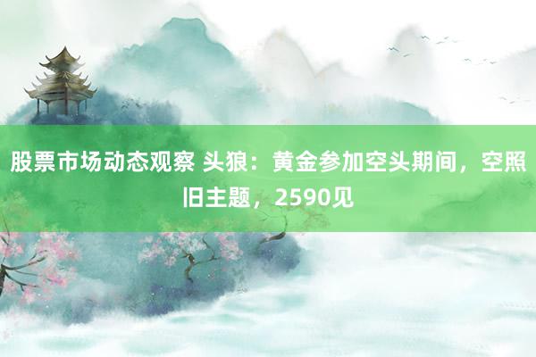 股票市场动态观察 头狼：黄金参加空头期间，空照旧主题，2590见