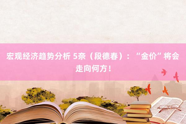 宏观经济趋势分析 5奈（段德春）：“金价”将会走向何方！