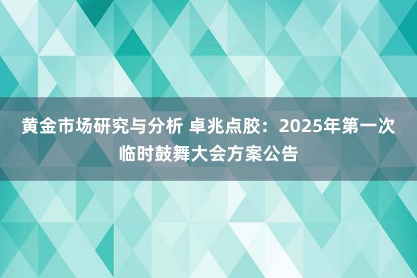 黄金市场研究与分析 卓兆点胶：2025年第一次临时鼓舞大会方案公告