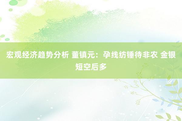 宏观经济趋势分析 董镇元：孕线纺锤待非农 金银短空后多