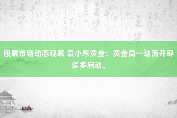 股票市场动态观察 袁小东黄金：黄金周一动荡开辟偏多启动。