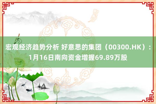 宏观经济趋势分析 好意思的集团（00300.HK）：1月16日南向资金增握69.89万股