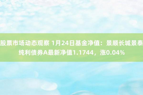 股票市场动态观察 1月24日基金净值：景顺长城景泰纯利债券A最新净值1.1744，涨0.04%