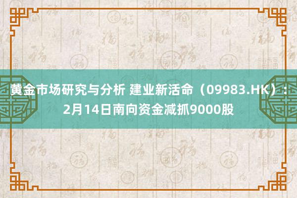 黄金市场研究与分析 建业新活命（09983.HK）：2月14日南向资金减抓9000股