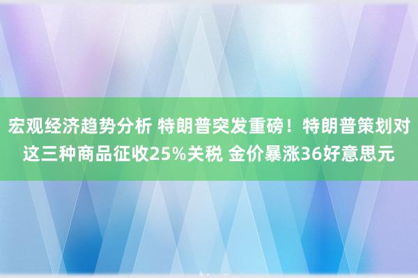 宏观经济趋势分析 特朗普突发重磅！特朗普策划对这三种商品征收25%关税 金价暴涨36好意思元