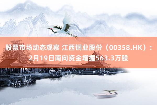 股票市场动态观察 江西铜业股份（00358.HK）：2月19日南向资金增握563.3万股