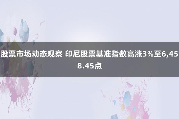 股票市场动态观察 印尼股票基准指数高涨3%至6,458.45点