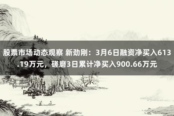 股票市场动态观察 新劲刚：3月6日融资净买入613.19万元，磋磨3日累计净买入900.66万元