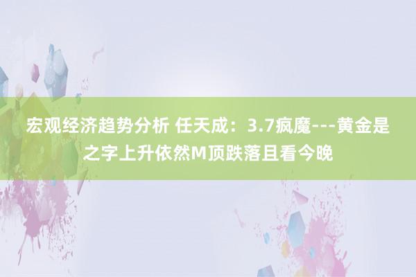 宏观经济趋势分析 任天成：3.7疯魔---黄金是之字上升依然M顶跌落且看今晚