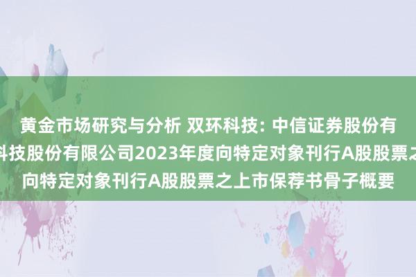 黄金市场研究与分析 双环科技: 中信证券股份有限公司对于湖北双环科技股份有限公司2023年度向特定对象刊行A股股票之上市保荐书骨子概要