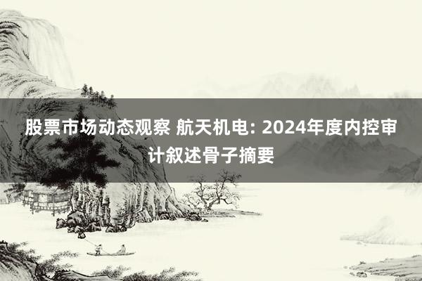 股票市场动态观察 航天机电: 2024年度内控审计叙述骨子摘要